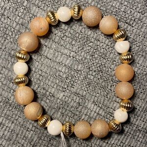 Handmade Druzy Agate w/ moonstone bracelet